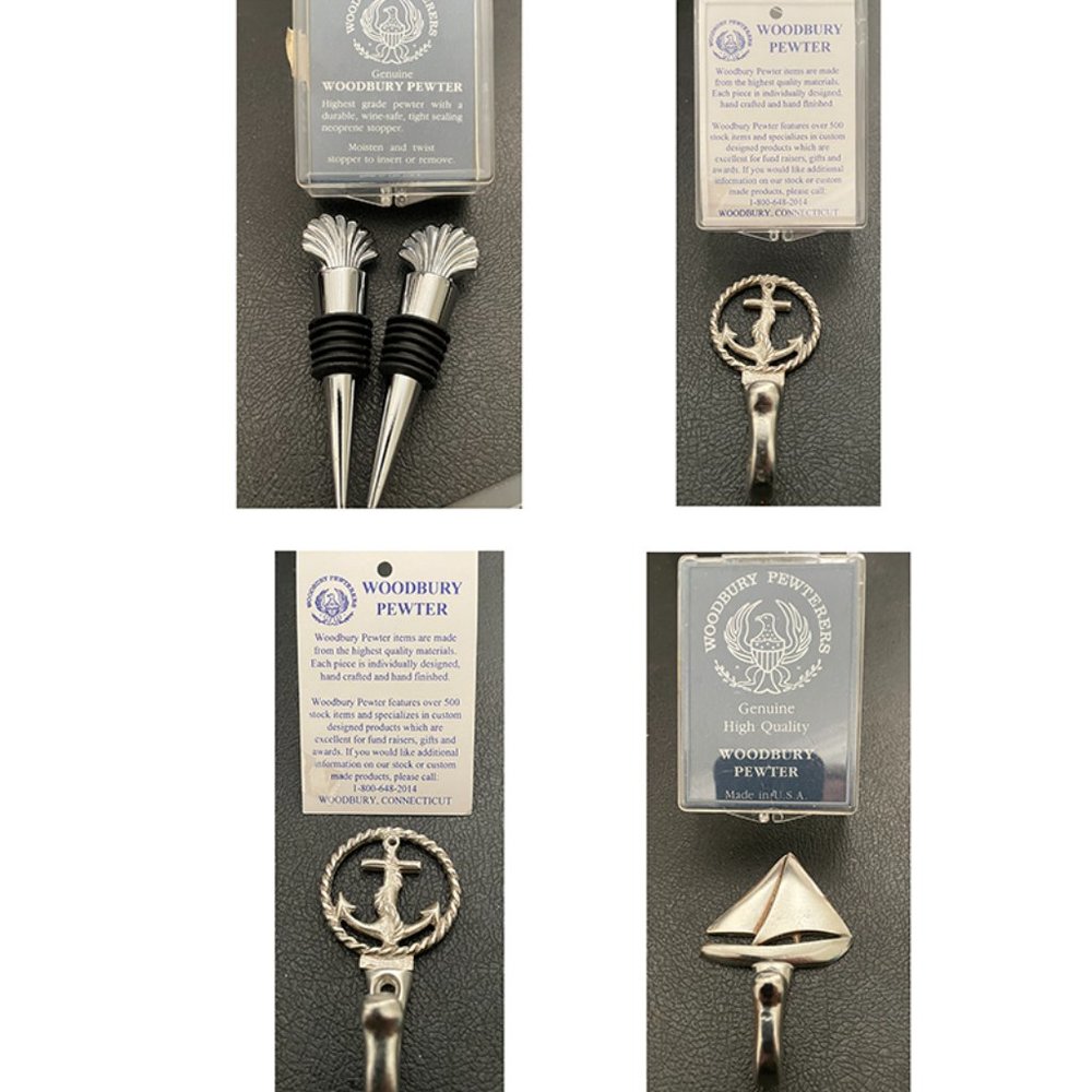 Woodbury Pewter - Bar Bottle Stoppers & Nautical Hooks